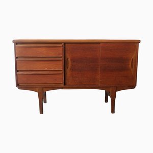 Mid-Century Teak Side Board with Doors and Drawers