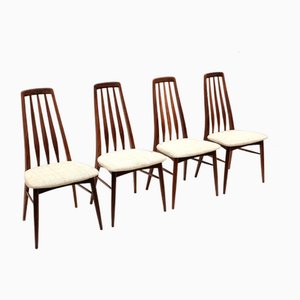 Vintage Danish Dining Room Chairs Eva by Niels Koefoed for Koefoed Hornslet, 1960s, Set of 4