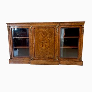 Victorian Burr Walnut Marquetry Inlaid Credenza by Edwards and Roberts of London, 1850s