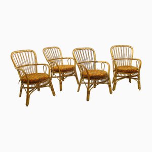 Rattan Chairs, 1970s, Set of 4