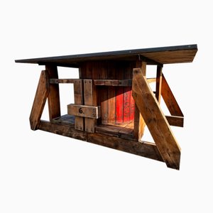 Industrieller Vintage Arbeitstisch aus Holz