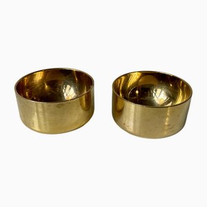 Gold Plated Tealight Candleholders by Pierre Forssell for Skultuna, 1960s, Set of 2