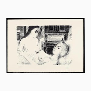 Paul Delvaux, Le Sommeil, 1970, Lithograph