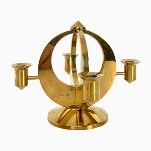 Mid-Century Scandinavian Candelabra in Brass by Arthur Pe, Kolbäck, Sweden