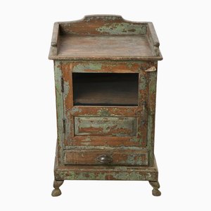 Patinated Wooden Bedside Table, 1800s