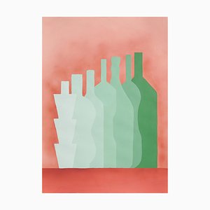 Gio Bellagio, Green Bottle Gradient, 2023, Acryl auf Papier