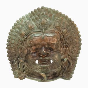 Máscara de Bhairava de bronce, década de 1890