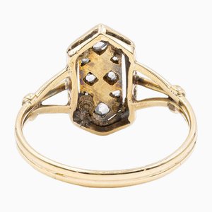 Vintage 14 Karat Gold Ring mit Diamanten im Rosettenschliff, 1950er