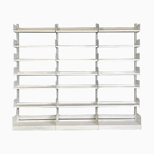 Mid-Century Italian Modern White Congresso Bookcase attributed to Lips Vago, 1960s