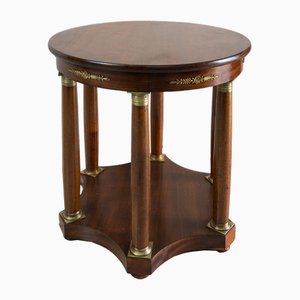 French Empire Coffee Table in Mahogany with Gilt Bronze Elements, 19th Century