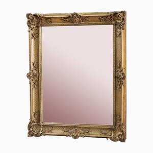 Antique French Napoleon III Mirror in Gilt and Carved Wood, 19th Century