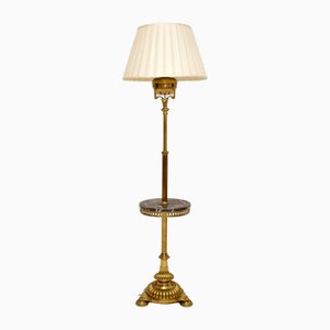 French Brass and Marble Floor Lamp, 1910s