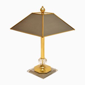 Large Brass and Steel Table Lamp, 1970s