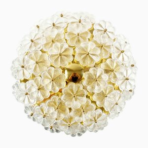 Large Mid-Century Floral Murano Glass Ceiling Light by Ernst Palme, Germany, 1970s