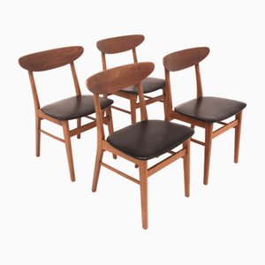 Monaco Chairs in Teak and Beech from Farstrup, Denmark, 1960s, Set of 4