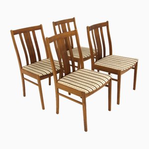 Scandinavian Walnut Chairs, Sweden, 1950s, Set of 4