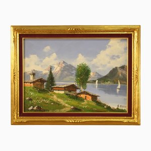 Small Landscape, 1980, Oil on Canvas, Framed