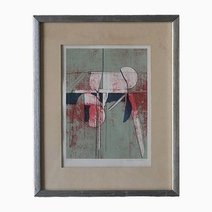 Anders Österlin, Composition, Color Lithograph, 1950s, Framed