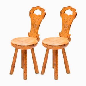 Craft Carved Mountain Chairs, 1950s, Set of 2