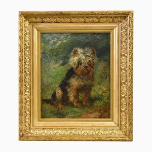 Kleiner Yorkshire Terrier, 1879, Öl auf Leinwand, Gerahmt