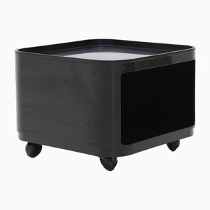 Componibili Square Black Bedside Table by Anna Castelli for Kartell, 1960s