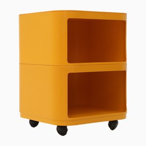 Componibili Square Orange Bedside Table by Anna Castelli for Kartell, 1960s