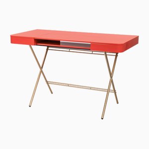 Cosimo Desk with Red Glossy Lacquered Top by Marco Zanuso Jr. for Adentro