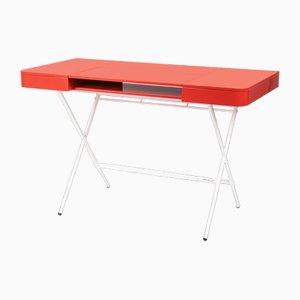 Cosimo Desk with Red Glossy Lacquered Top by Marco Zanuso Jr. for Adentro