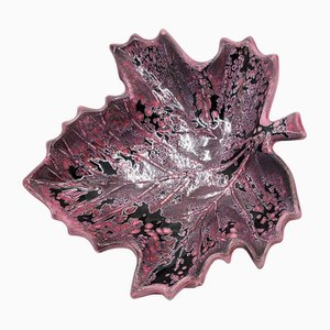 Blattförmige französische Keramik Obstschale von FPP Vallauris, 1960er