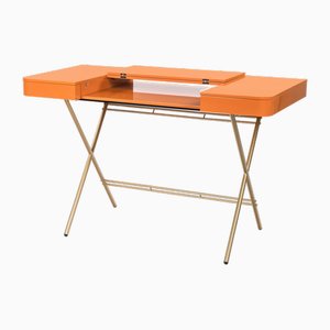 Cosimo Schreibtisch mit orange glänzend lackierter Platte von Marco Zanuso Jr. für Adentro