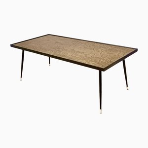 Rectangular Etched Brass Coffee Table by G.Urs, Italy