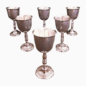 Bicchieri antichi in argento, Russia, fine XIX secolo, set di 6
