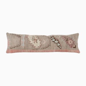 Pale Wool Rug Lumbar Cushion Cover with Pastel Color