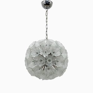 Lampadario Sputnik con fiori in vetro di Murano di Paolo Venini per Veart, anni '60