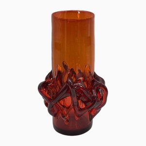 Handgefertigte Blumenvase von Jerzy Słuczan-Orkusz für Krakowski Instytut Szkła, Polen, 1970er