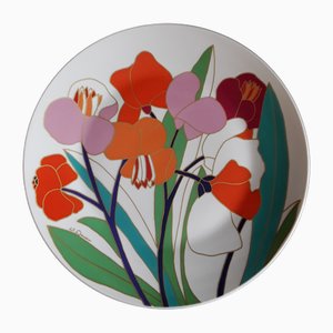Vintage German Decorative Plate in White Porcelain by Wolf Bauer for Rosenthal, 1970s
