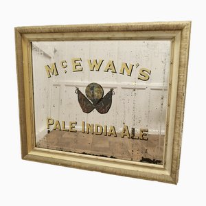 Espejo publicitario India Ale pálido grande de McEwans, década de 1890