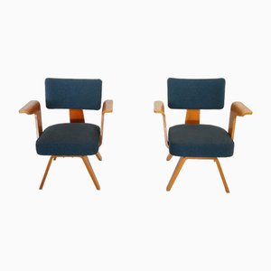 Plywood HF506 Easy Chairs by Cor Alons for Gouda Den Boer, the Netherlands, 1950s, Set of 2