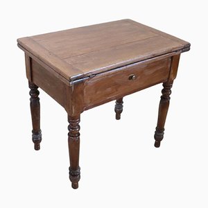 Mid 19th Century Italian Kitchen Table with Opening Top in Poplar Wood