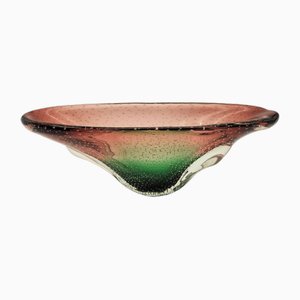 Cuenco italiano Mid-Century de cristal de Murano, años 50