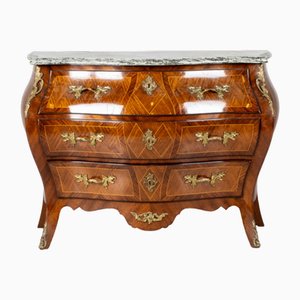 Baroque Style Bombe Commode with Green Marble Top