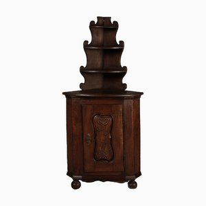 Antique Baroque Corner Cabinet in Walnut, 1800