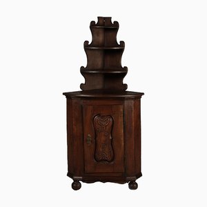 Meuble d'Angle Baroque Antique en Noyer, 1800