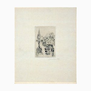 James Ensor, Candélabre et vase, Aquatint Etching