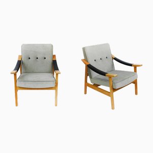 Vintage Danish Style Grey Lounge Chairs 1960s, Set of 2