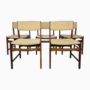 Sedie da pranzo moderne in teak, Danimarca, anni '60, set di 5