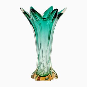 Vase Mid-Century en Verre de Murano Torsadé, 1960s