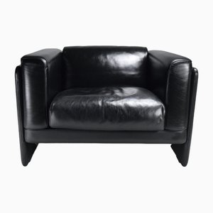 Italian Black Leather Lounge Chair by Tito Agnoli for Poltrona Frau, 1994