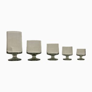 Bicchieri fumé grigi di Meyer & Trier per Holmegaard, anni '60, set di 59