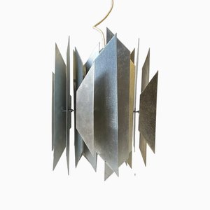 Brutalist Steel Ceiling Lamp by Simon P. Henningsen for Lyfa, 1960s